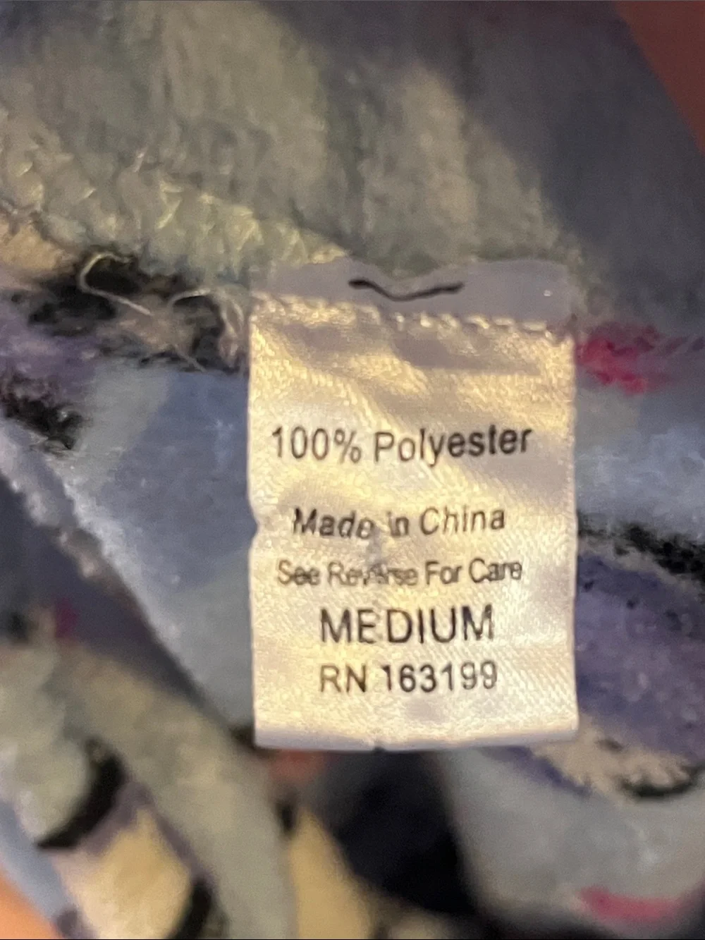 Cozy Penguin Fleece Pajama Lounge Pants Light Blue Purple Accents Size Medium
